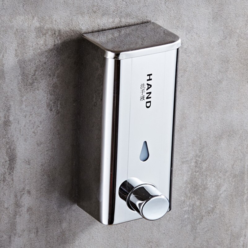 500ml Stainless steel soap dispenser wall mounted bathroom Hotel shampoo lotion liquid soap dispenser hand soap dispenser: Default Title