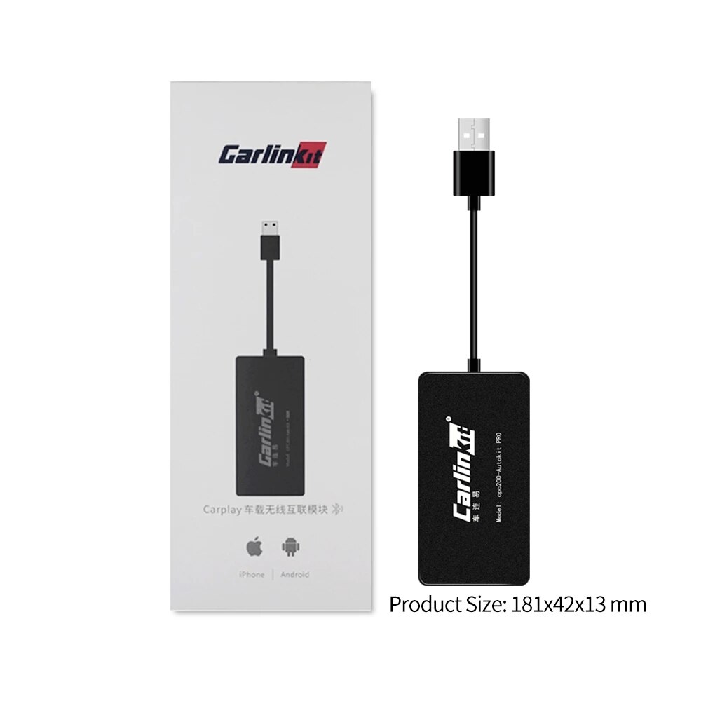 Carlinkit Usb Carplay Dongle/Android Auto Voor Android Auto Android Multimedia Speler Iphone Android Telefoon Draadloze Autokit Zwart