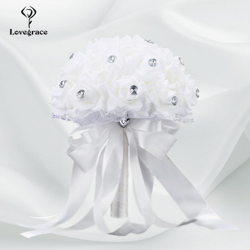 Lovegrace Hochzeit Strauß Braut Strauß Mariage die Seide Künstliche Blumen Rosen Hochzeit Strauß für Brautjungfern Hochzeit Zubehör