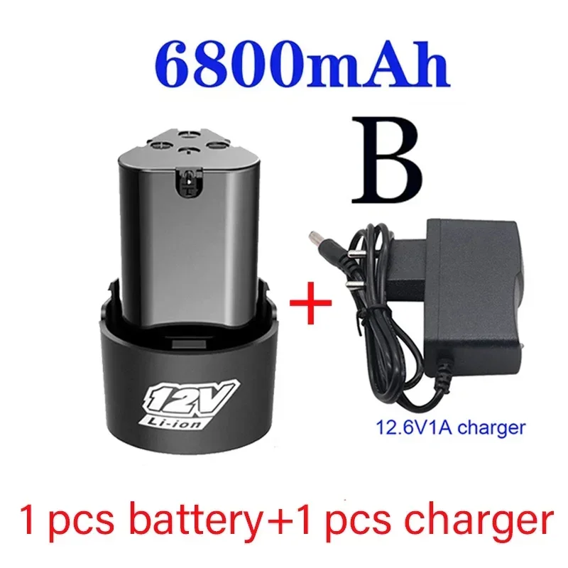 100% Original 12V 6800mAh Universal Rechargeable Battery For Power Tools Electric Screwdriver Electric drill Li-ion Battery: Blue