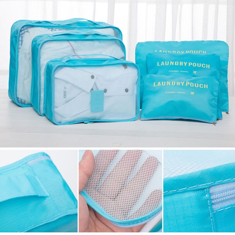 6PCS/Set Travel Accessories Packing Organizers Travel Mesh Bag In Bag Luggage Organizer Packing Cube Organiser for Clothing N117