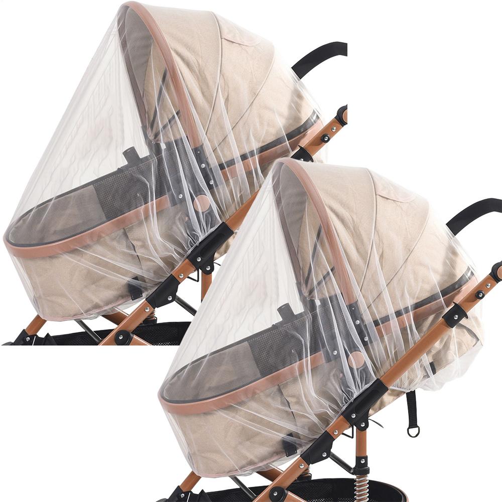 Baby Net 2X Bassinet Net Travel-Friendly Breathable Lightweight Portable Sun Protection For Strolling Nursery Car Travel Playpen: WHITE