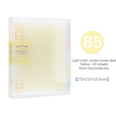 KOKUYO-Libreta de la serie Soft Light, carpeta de hojas sueltas A5 B5, carpeta estilo diario, agenda, diario, oficina, escuela, suministros kawaii, 1 ud.: B5-huangse