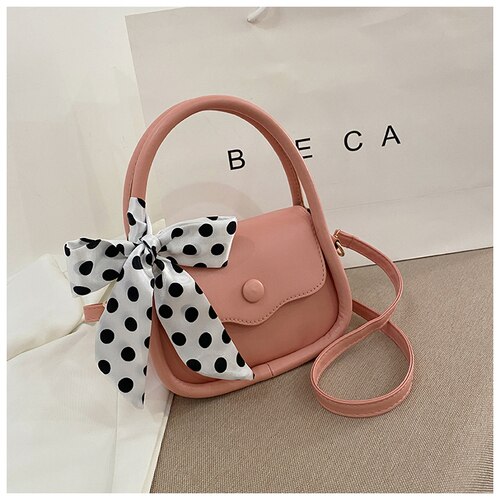 Einfache Kunst Und Weise Frauen Kleine Klappe Schulter Bote Taschen PU Leder Weibliche Bowknot Geldbörse Handtaschen Neue Elegante Damen Telefon Beutel: Rosa