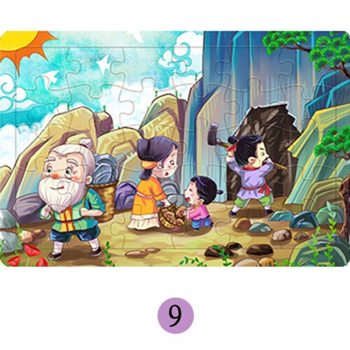 3D Puzzles Wood Jigsaw Puzzle for Kids 30Pieces Blocks Cognitive Education Baby Toys Cartoon Animals Puzzle Toy Games Xmas: 9