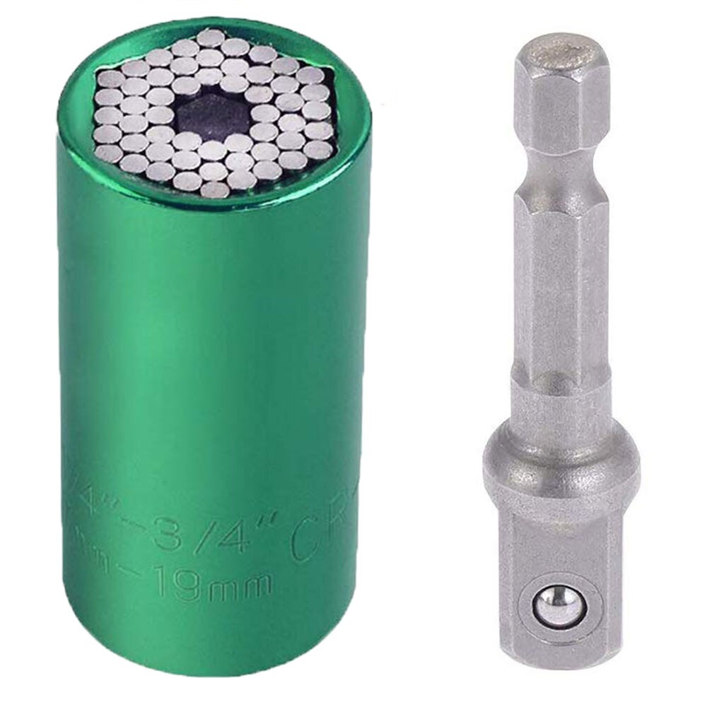 Universal Hardware Torque Wrench Head Set Socket Sleeve In Wrench 7-19mm Spanner Key Magic Grip Portable Multi Hand Tools: Green