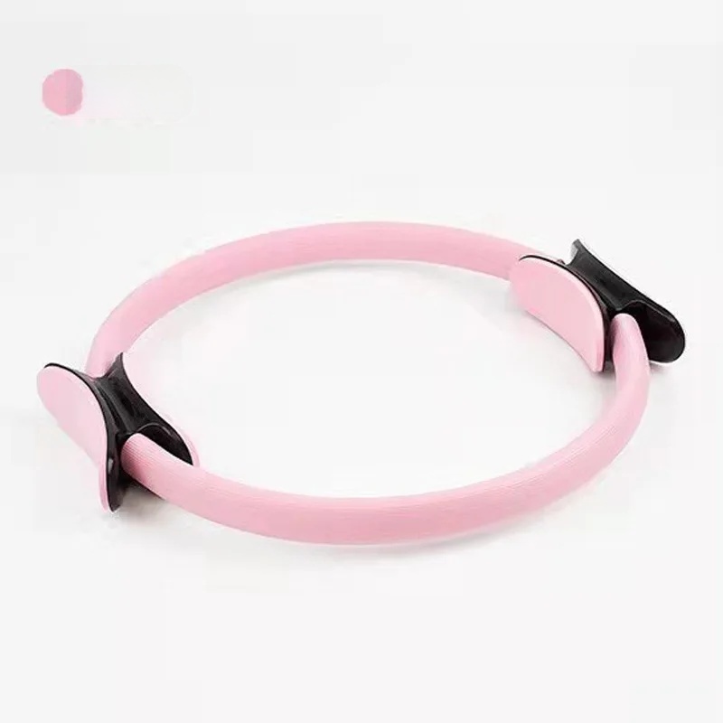Pilates Ring Yoga Fitness Leg Slimming Magic Circle Crescent Handle Body Shaping Multifunctional Clamp Leg Device: Red