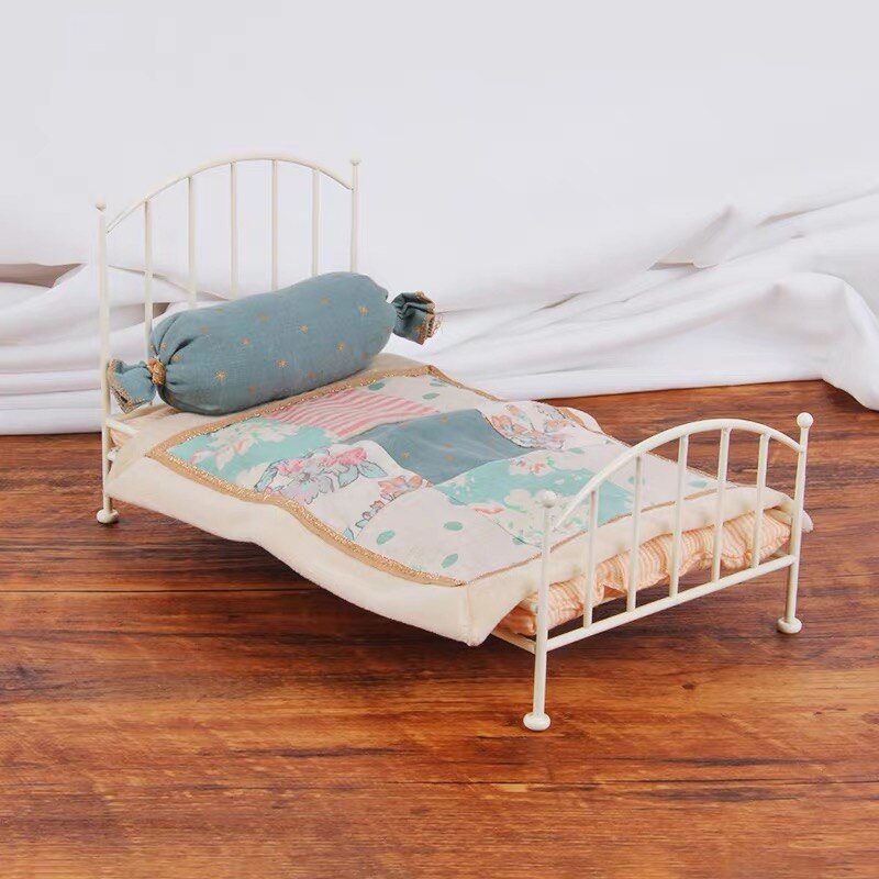 28cm metall kleine bett anzug freundlicher haus möbel spielzeug Mini Simulation puppe bett