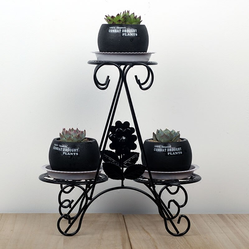 Étagère de bureau en fer forgé avec Mini fleurs, étagère multifonctionnelle pour recevoir le balcon, pot de fleurs