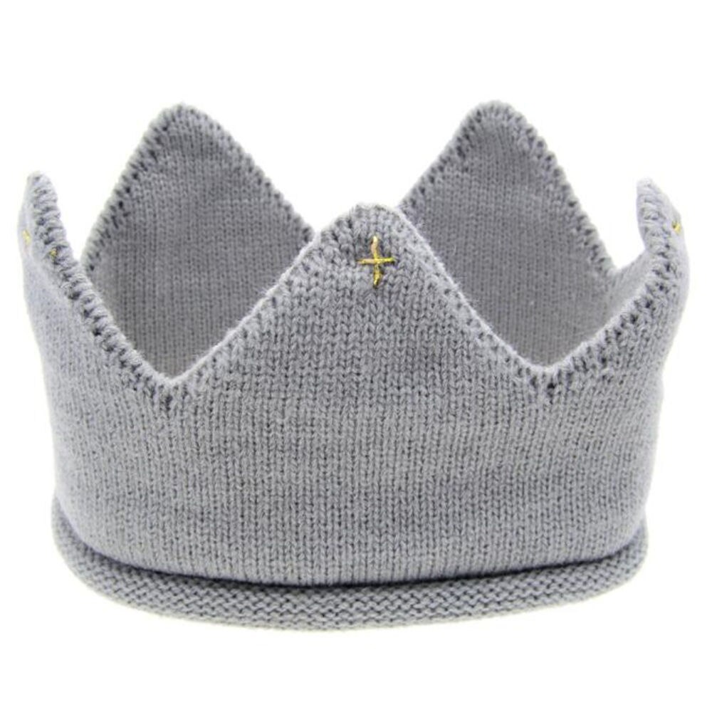 Chapéu 2019 moda elástico cabeça acessórios novo bebê bonito coroa malha bandana chapéu presente do bebê para meninos e meninas #40: Gray
