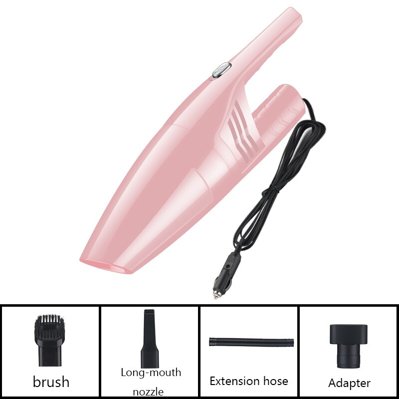 TOMULE car cleaning tools The upgraded version of the car vacuum cleaner with high suction and wet and dry 12V high power: Wired pink