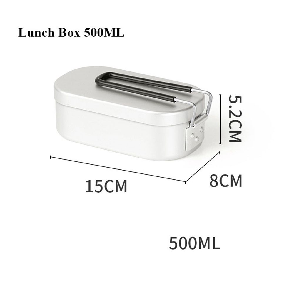 Aluminium Legierung Reise Werkzeug Geschirr Camping essen Containe Edelstahl Picknick Kasten Breafast Lagerung Mittagessen Kasten: 2