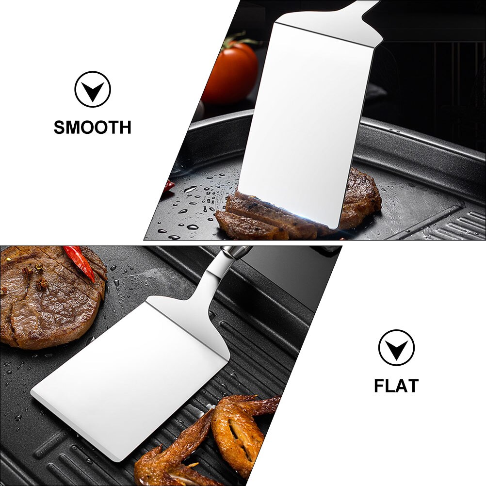 1Pc Stainless Steel Steak Spatula Multi-function Teppanyaki Tool (Silver)