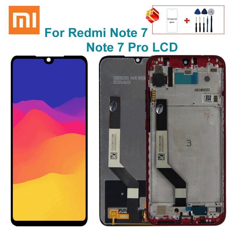 10-Touch Display Voor Xiaomi Redmi Note 7 Lcd Touch Screen Met Frame Voor Redmi Note 7 Pro lcd Note7 Vervangende Onderdelen