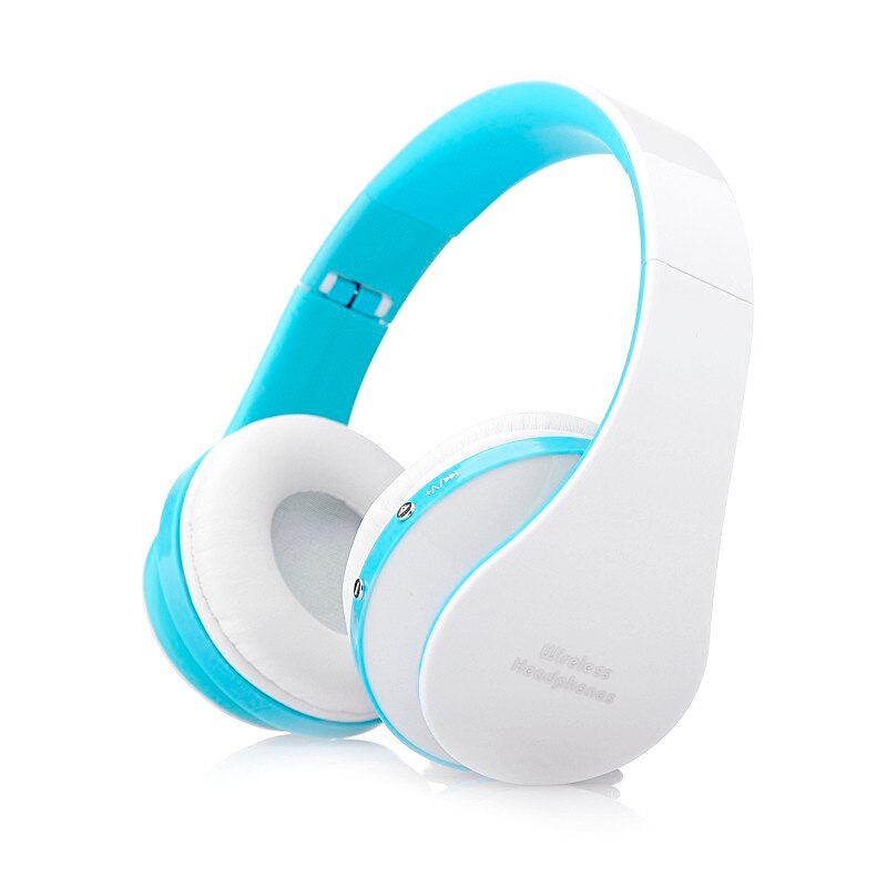 JAGETTE Blutooth Casque Audio- Bluetooth Headset Drahtlose Kopfhörer groß Kopfhörer Für Ihre Kopf Telefon iPhone Mit Mic Computer PC: Weiß Blau