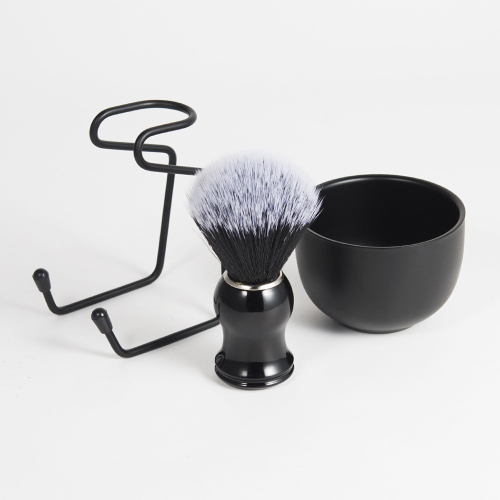 Juego de brochas de afeitar para hombre, cuenco para Espuma Facial de aleación, soporte para afeitado de barba, limpiador de bigote, taza de afeitar, accesorios de estilismo