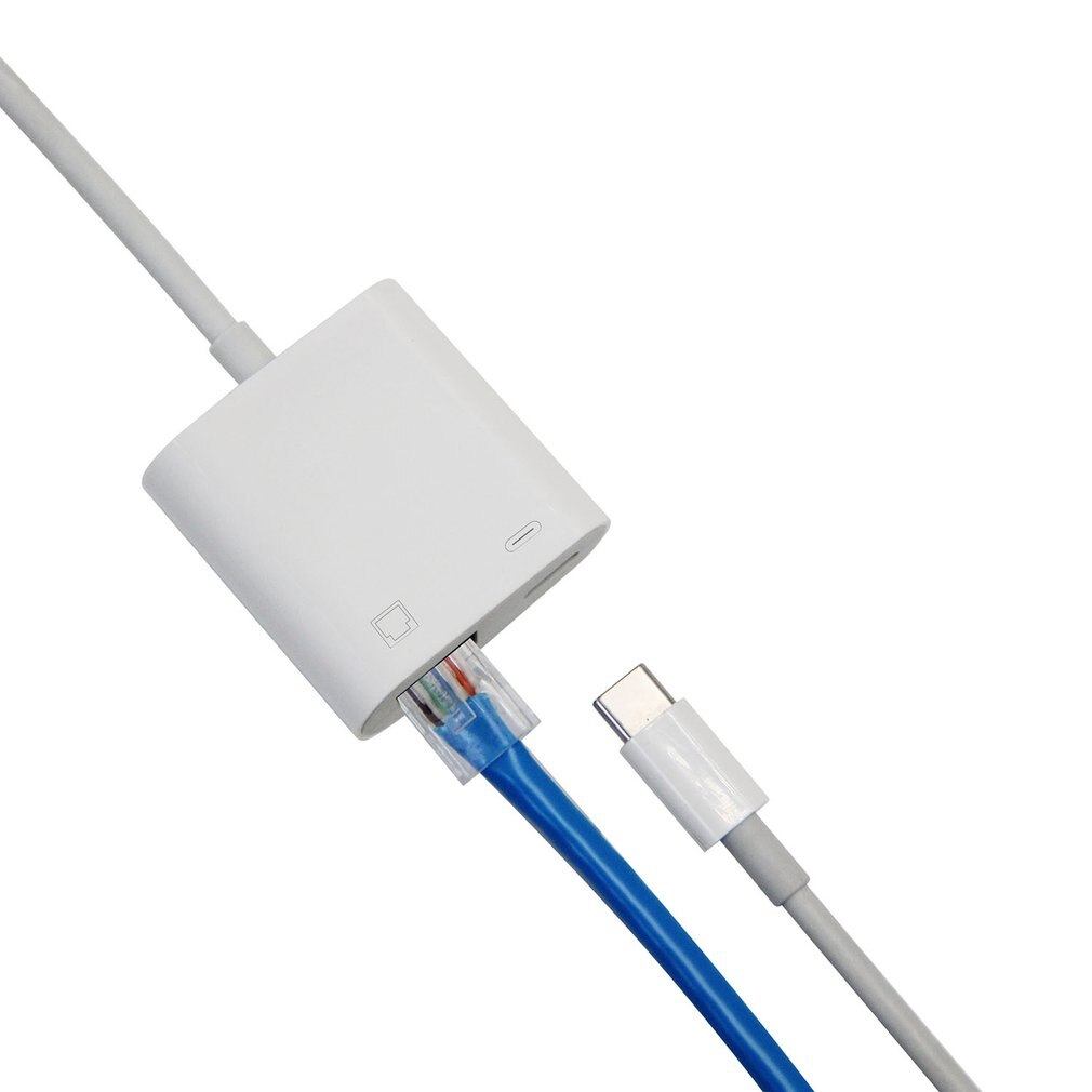 Lightning Naar RJ45 100M Netwerk Adapter Otg Converter 3 In 1 Connector Charger Adapter Plastic Snelle Internet Wit