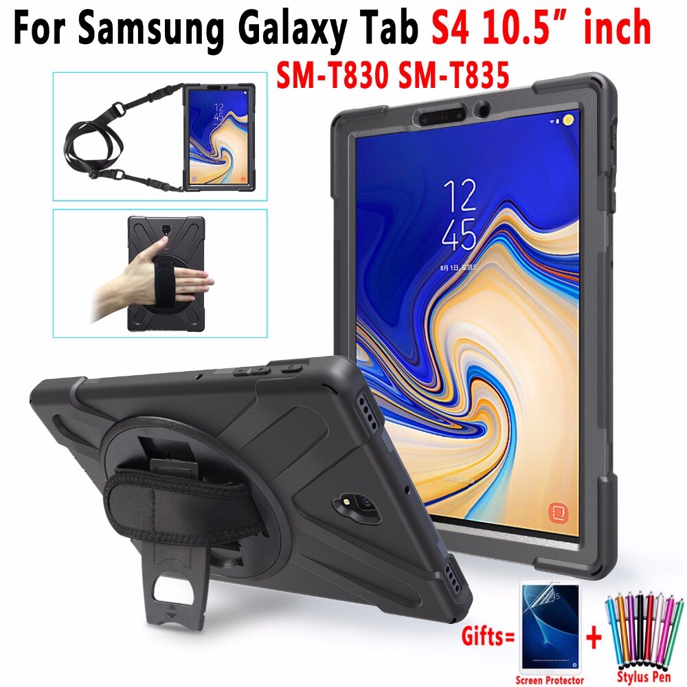 Kotelo samsung galaxy tab  s4: lle 10.5 t830 t835 sm-t830 sm-t835 lapsille lapsille turvallinen vastussuoja rannehihna funda