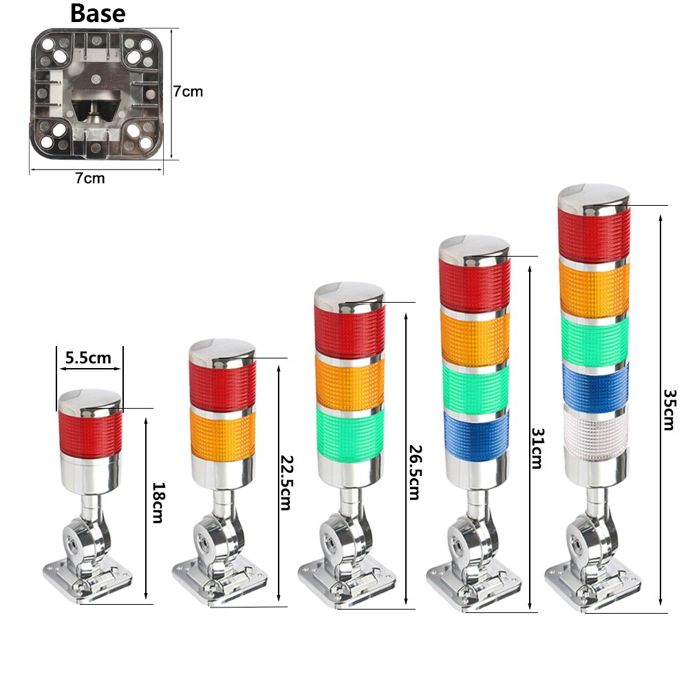 Plastic Sliver Rotatable Stack Light Red Amber Green Warn Light Industrial for CNC machine Led 220v 12-24V Steady Flash Sound
