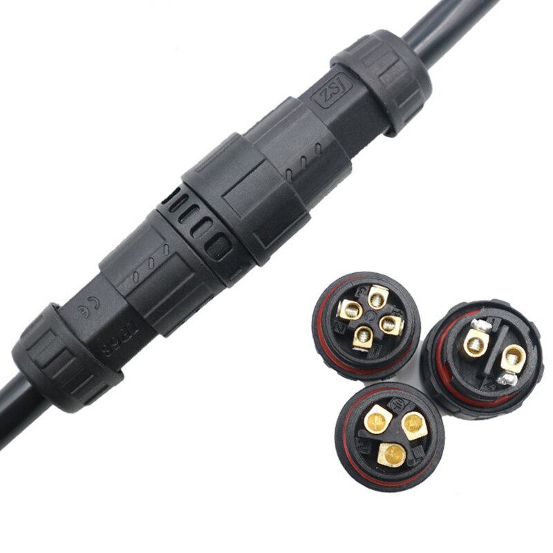 IP68 Waterproof Connector M19 Electrical Cable Connector Screw Locking Plug Socket Conector 2 3 4Pin 7-10.5mm Wire Junction Box