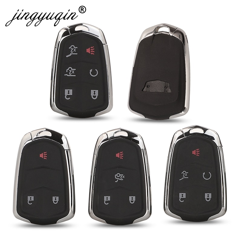 Jinyuqin 3/4/5/6 Knoppen Smart Remote Autosleutel Shell Voor Cadillac Srx Cts Ats Xts Escalade Esv keyless Case Fob Vervanging