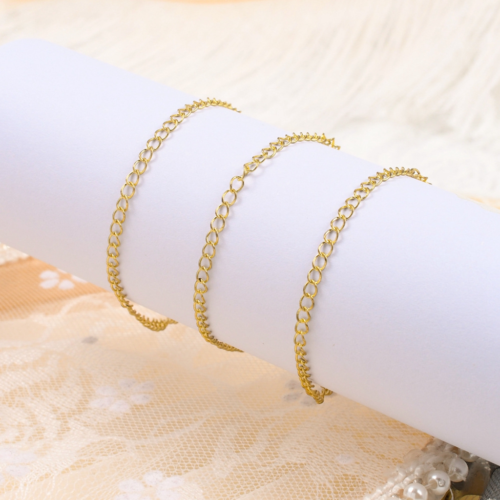 Correntes ovais de arco-íris com 2 metros/pake, 1.5mm 2.5mm, corrente de ligação oval para fazer joias, acessórios de correntes o planas para pulseira diy