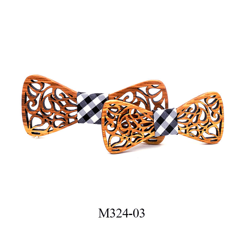 Eltern-Art Nette freundlicher Jungen Holz Fliege freundlicher Schmetterling Typ Bogen krawatten Mädchen Holz Bogen krawatten für männer einstellen Corbatas Para hombre: M324-3