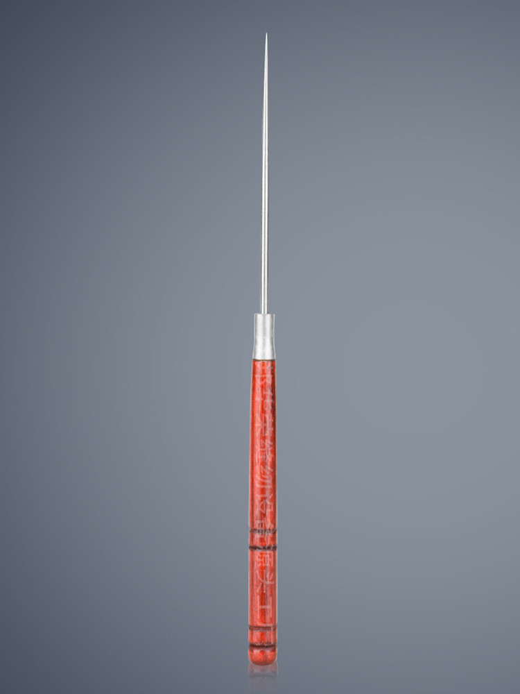 1pcs Red Woodhandle Awl Leather Craft Tip Awl Hand Sewing Tool Leather Edge Slicker Kit Awl Hole Puncher Positioning Drill Tools