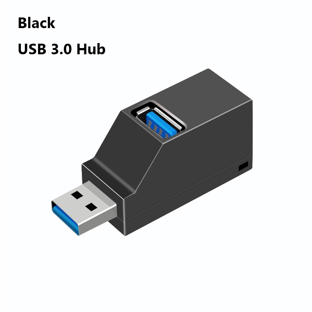 Mini 3 porte usb 3.0 splitter hub højhastigheds dataoverførsel splitter box adapter til pc bærbar macbook pro tilbehør: Usb 3.0 hub sort