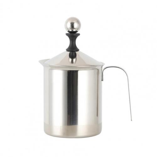 400/800ml Milchaufschäumer mit Griff Schaum Hersteller Rühren Tasse Becher Doppel Gittergewebe Edelstahl Leichte Latte Hersteller für Küche: 400ml 1