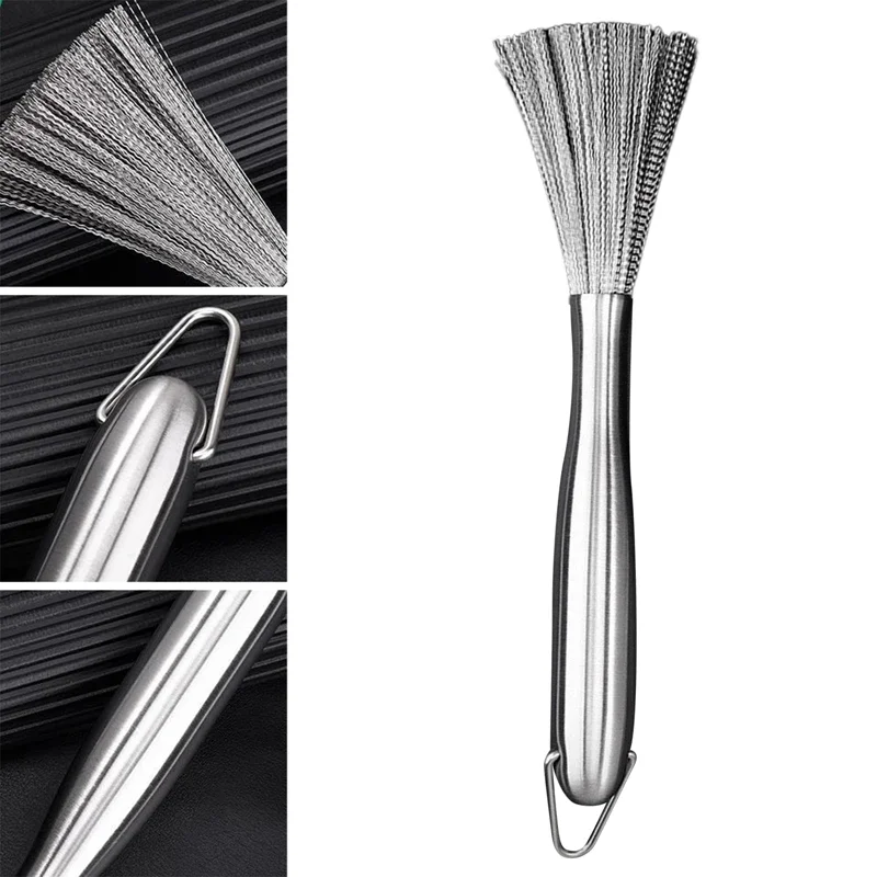 Brosse à casserole en acier inoxydable avec un Long manche, brosse à vaisselle, nettoyeur de casseroles, forte décontamination, outils de nettoyage de cuisine suspendus