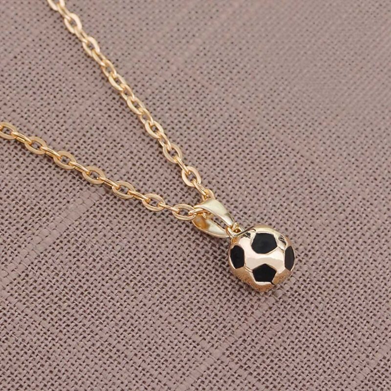 Trendy Voetbal Link Chain Voetbal Charm Ketting Hanger Goud Kleur Sport Bal Sieraden Mannen Jongen Kinderen Hanger Ketting: GD