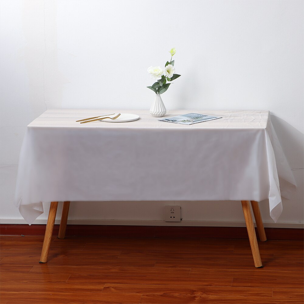 Disposable Plastic Tablecloth Rectangle covers Wipe Clean Party Decoration Wedding Supplies Large Home Decor Convenient