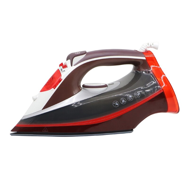 2600W Electric Steam Iron for Garment Generator Clothes Laundry Brush Steamer: Red