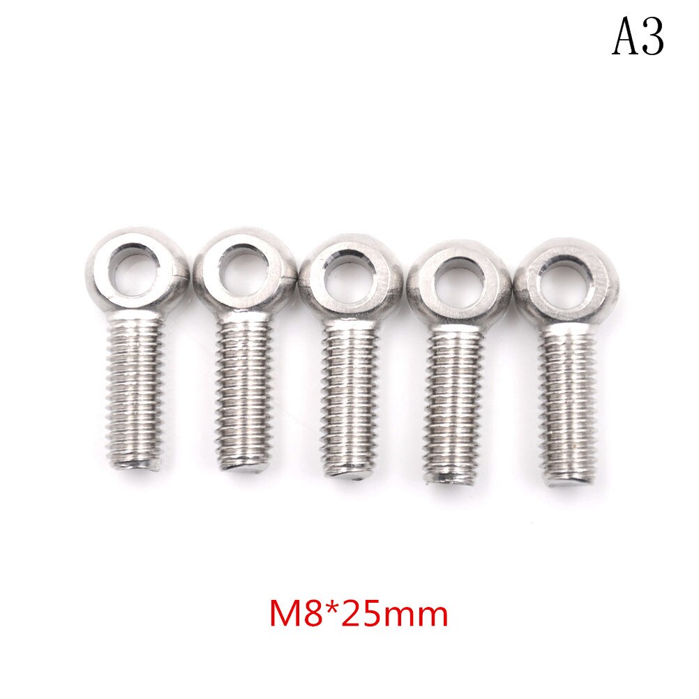 5PCS M5 M6 M8 M10 M12 Stainless Steel Eye Bolt Stud Articulated Anchor Bolt Fasterners: 8x25