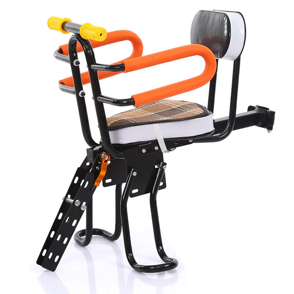 Safety Child Bicycle Seat Bike Front Baby Seat Kids Saddle with Foot Pedals Support Back Rest for MTB Road Bike Children