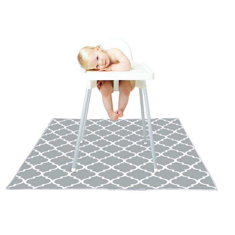 Alfombra de suelo para trona, tapete de juego para gatear para bebé, arte, atrapador de comida, a prueba de fugas, novedad de: 4