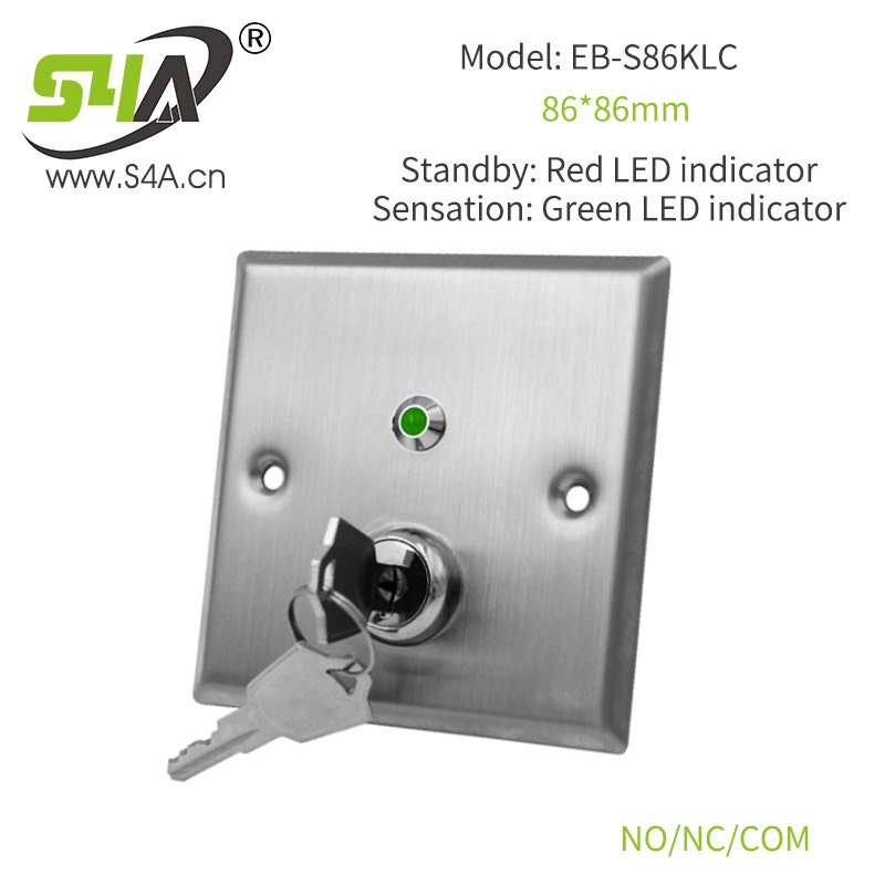 304 Stainless Steel Key Switch Button with Drawing Panel processing ANSI Switch Button