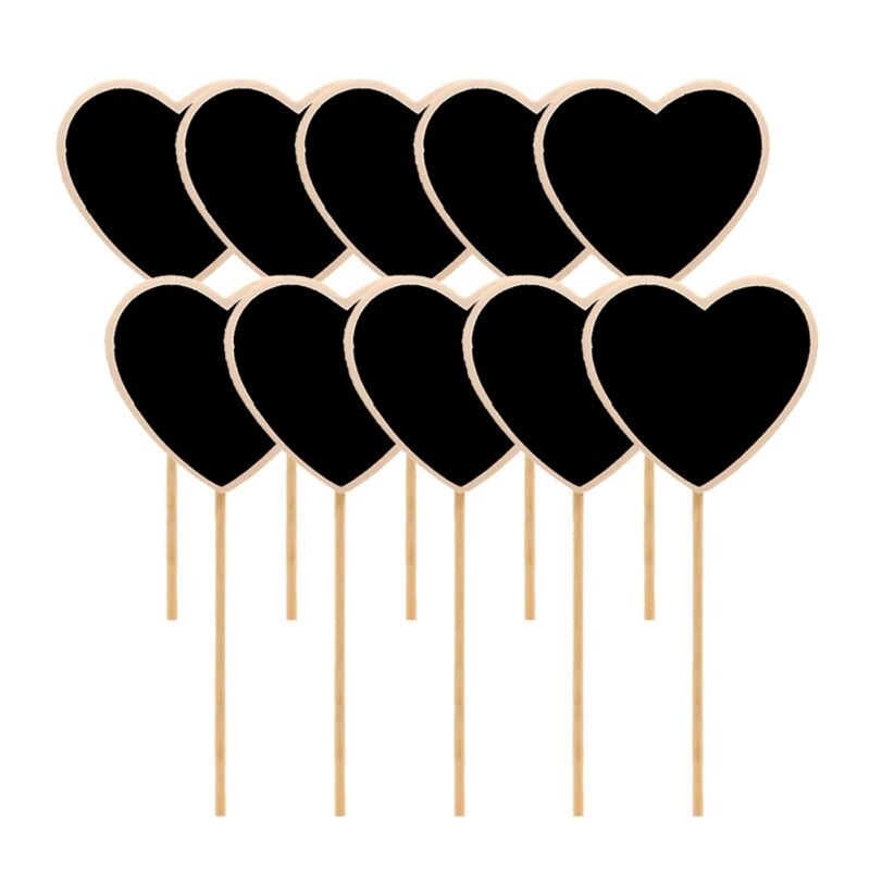 Wedding Party Message Small Wood Board Blackboard Shop Window Decoration Display Board DIY Props 10PCS: 2C