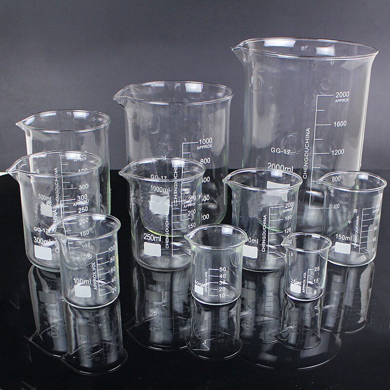 LINYEYUE 800mL Glass Beaker Borosilicate Glass Measuring Cup high temperature resistance Laboratory Chemistry Equipment