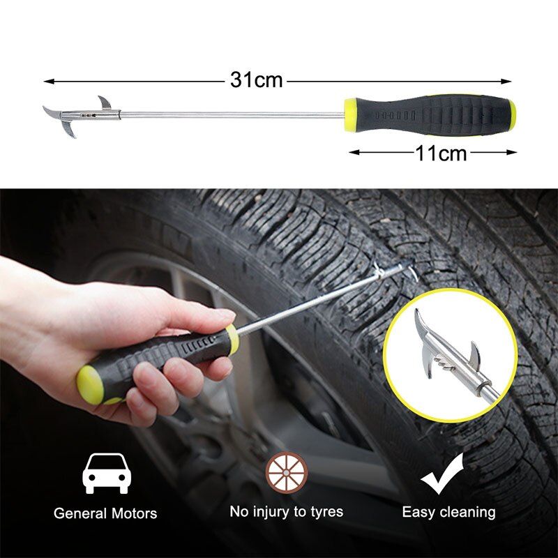Car Tire Cleaner Groove Broken Stone Remover Tire Cleaning Hook Tire Cleaning Tool Car-styling Pick-Up Hook Tire