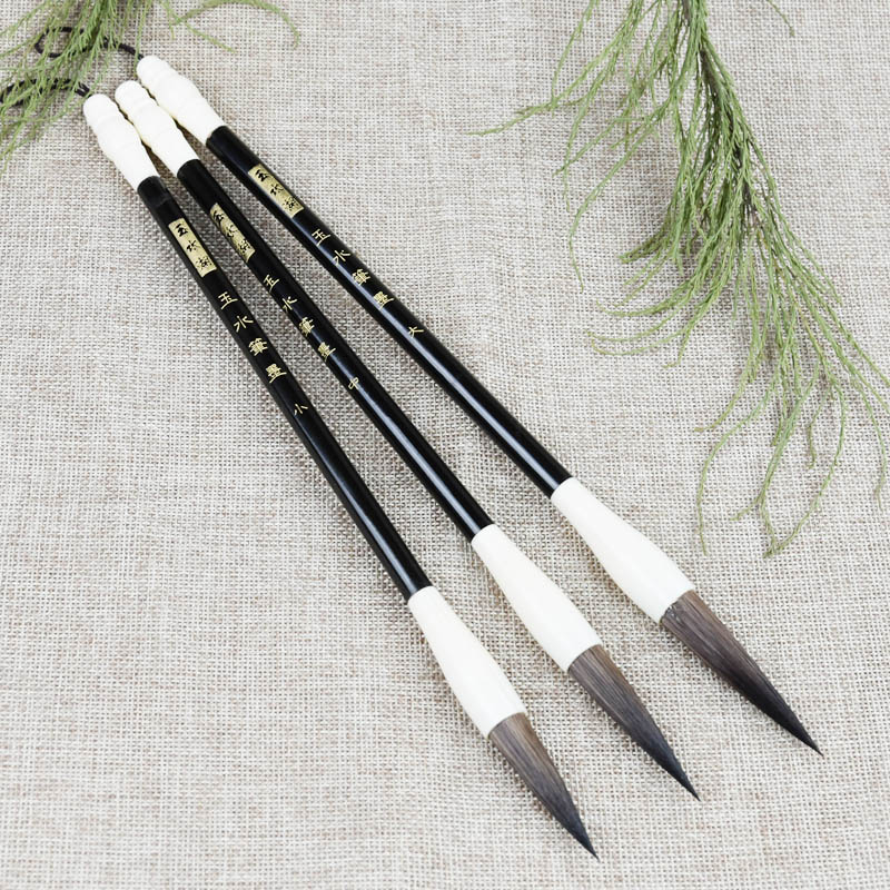 3pcs Calligraphy Brushes Mouse Whisker Seal Script Calligraphy Brush Traditional Calligraphy Writing Chinese Painting Brush Pens