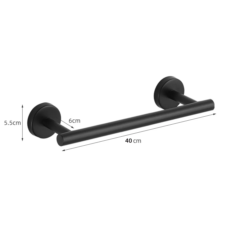 Silver Bathroom Hardware Set 304 Stainless Steel Towel Rack Toilet Paper Holder Liquid Soap Holder Towel Bar Toilet Accessories: black