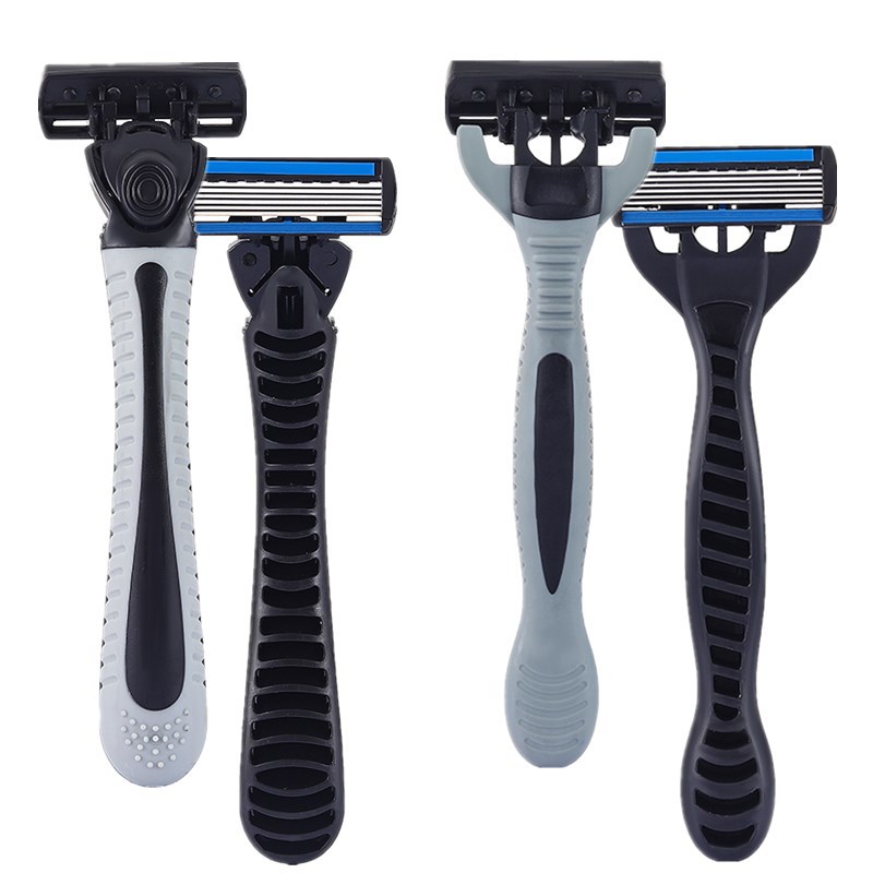 6 Lagen Scheermes (1 Scheermesje + 6 Messen Kop) Cassette Scheermes Blauw Lichaam Gezicht Ontharing Mes Vrouwen Mannen