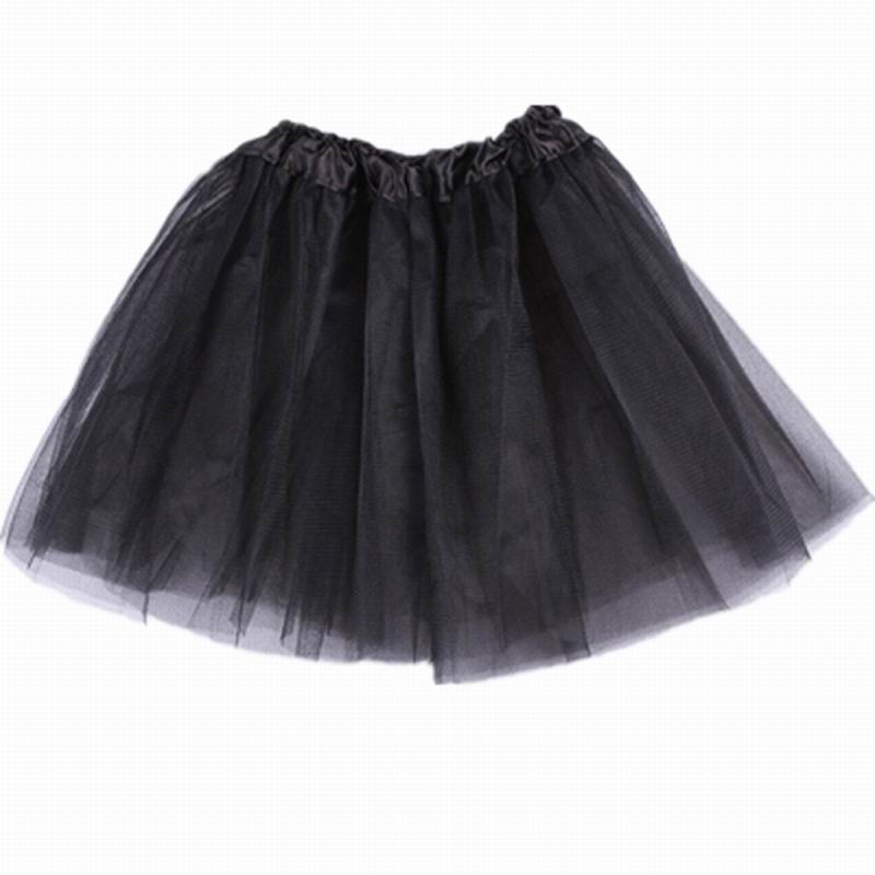 Baby flickor chiffong fluffiga pettiskirts tutu prinsessa festkjolar danskläder tyll tutu balett tjej kjol prinsessa i 2-8 år: Svart