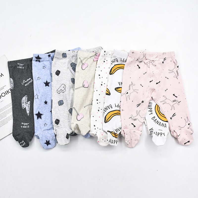 1PCS/Lot Spring Autumn Footed Baby Pants 100% Cotton Boys Clothes Unisex Casual Bottom PP Pants Newborn Baby Clothing