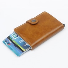 Rfid Automatische Wallet Credit Card Houder Case Aluminium Anti-Demagnetiseren Anti-Diefstal Rfid Bank Credit Card