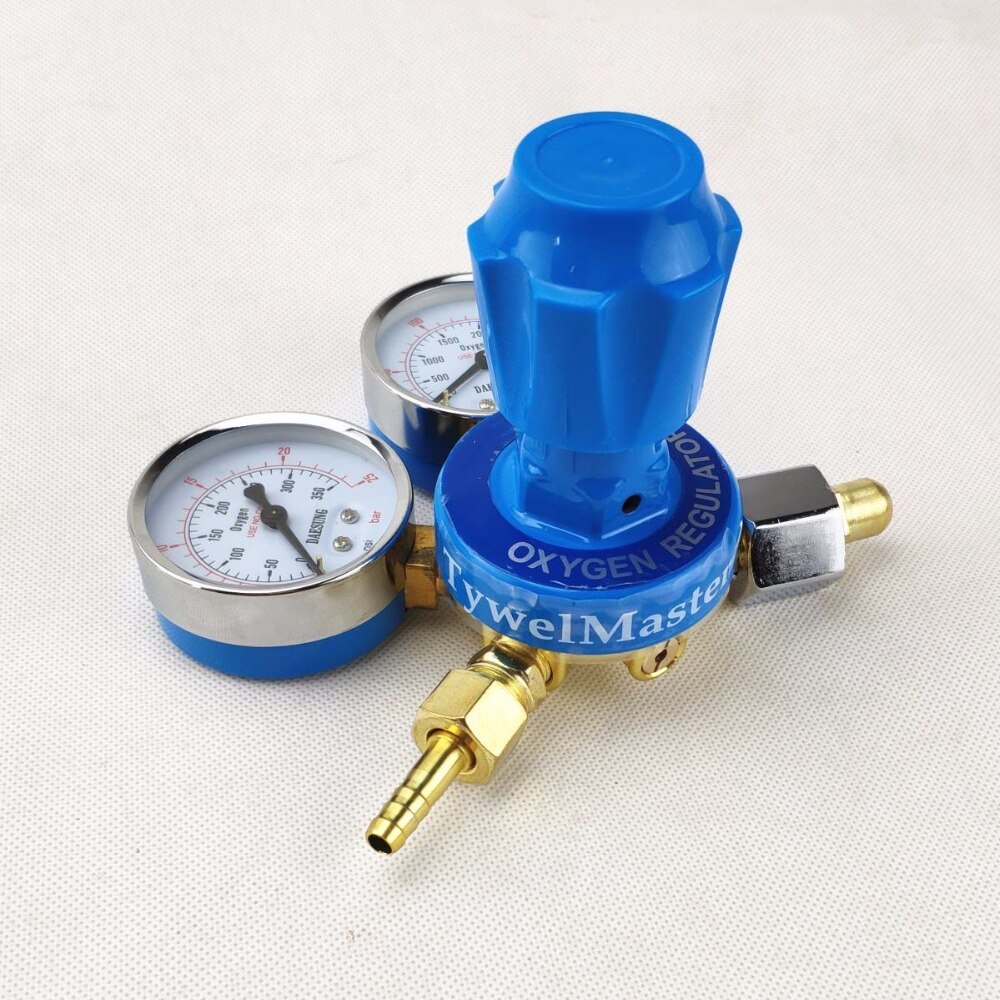 Dual Gauge Oxygen Regulator 0-250bar (0-25MPa) to 0-25bar (0-2.5MPa) G5/8 Inlet Welding Cutting Gas Pressure Oxygen Regulator