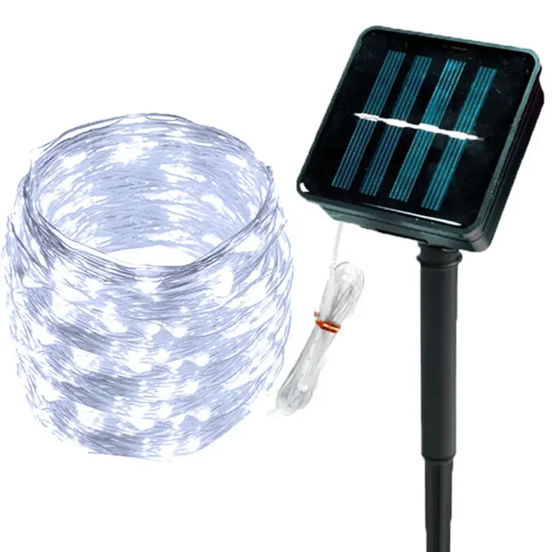 8-mode LED Solar Copper Wire Light String Outdoor Waterproof Wedding Fairy Tale Light, Garden Light, Used for Outdoor Garden