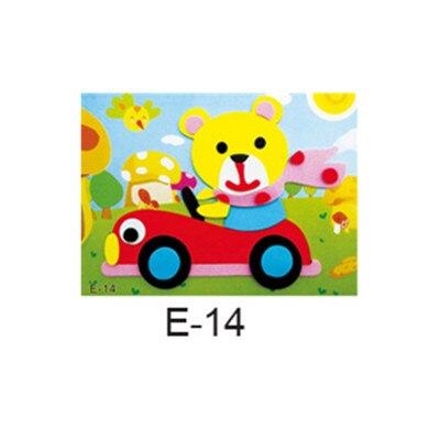 DIY Cartoon Animal 3D EVA Foam Sticker 20 designs Puzzle Series Early Learning Education Toys for Children: Clear